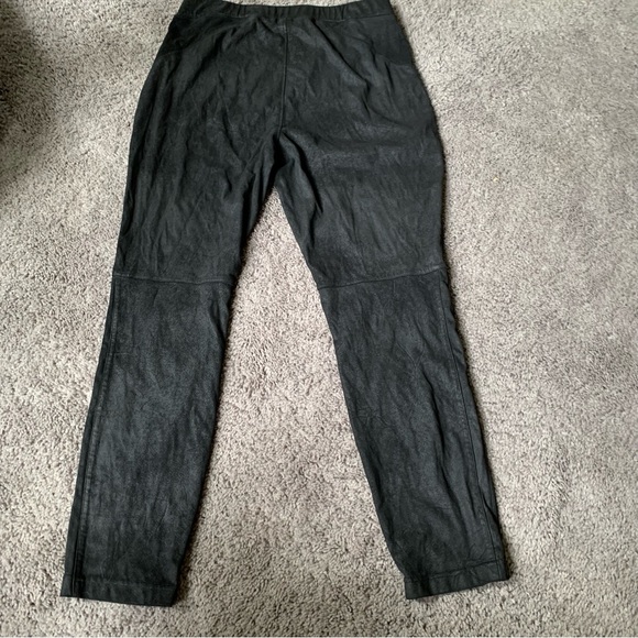 Free People Midnight Vegan Suede Skinny Pant High Rise Black Faux Leggings - Picture 8 of 12